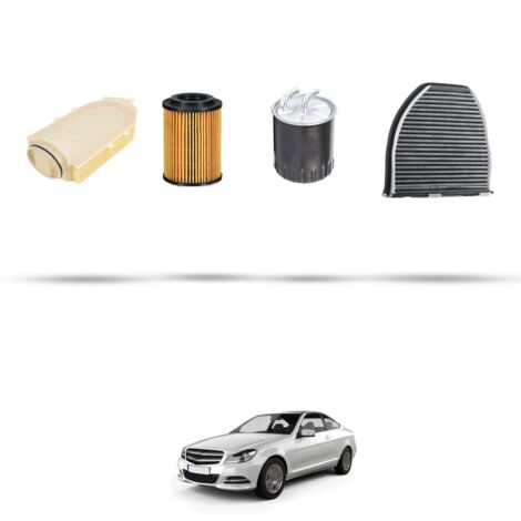 Kit tagliando 4 filtri compatibile con Mercedes Classe C (W204,C204,S204) C250 CDI 150kw Dal 2008 al 2014