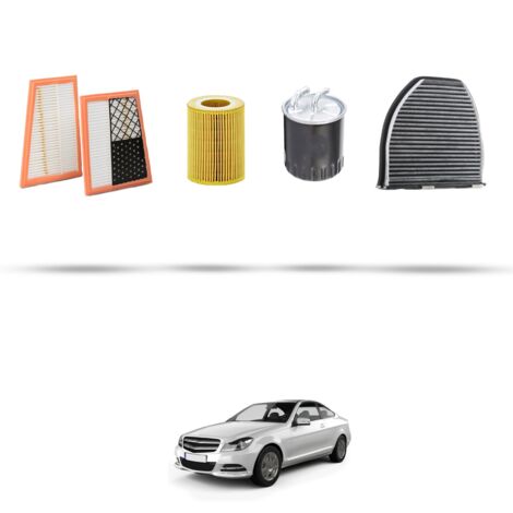 Kit tagliando 4 filtri compatibile con Mercedes Classe C (W204,C204,S204) C350 CDI 165kw Dal 2009 al 2014