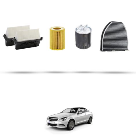 Kit tagliando 4 filtri compatibile con Mercedes Classe C (W204,C204,S204) C350 CDI 170kw Dal 2009 al 2011