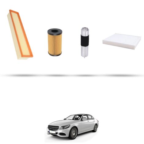 Kit tagliando 4 filtri compatibile con Mercedes Classe C (W205,S205,C205) 180 BlueTEC 85kw Dal 2014