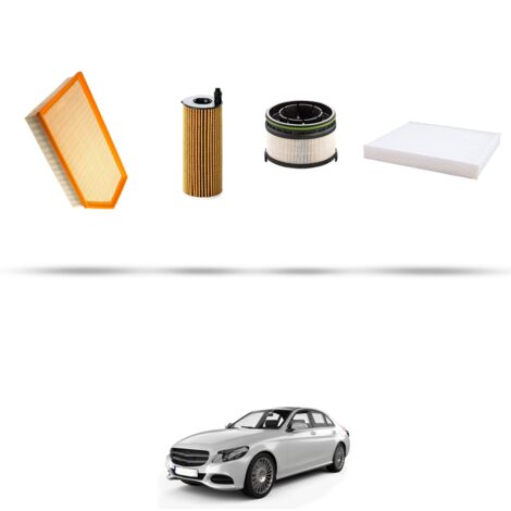 Kit tagliando 4 filtri compatibile con Mercedes Classe C (W205,S205,C205) 180 D 90kw Dal 2018