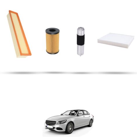 Kit tagliando 4 filtri compatibile con Mercedes Classe C (W205,S205,C205) 200 BlueTec 100kw Dal 2014