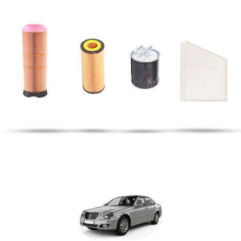 Kit tagliando 4 filtri compatibile con Mercedes Classe E (w211,S211) E270 CDI 130kw dal 2002 al 2005