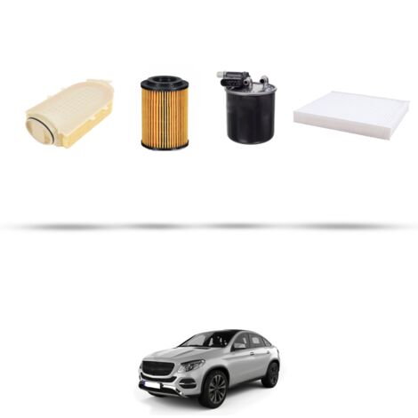 Kit tagliando 4 filtri compatibile con Mercedes Classe GLE (W166) 250d 150kw Dal 2015