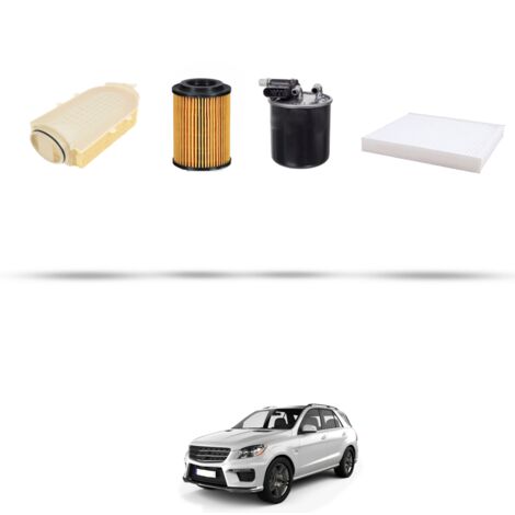 Kit tagliando 4 filtri compatibile con Mercedes Classe M (W166) 250 Cdi 150kw Dal 2011