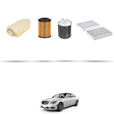 Kit tagliando 4 filtri compatibile con Mercedes Classe S (W221) 250 CDI 150kw Dal 2010