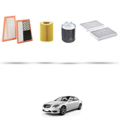 Kit tagliando 4 filtri compatibile con Mercedes Classe S (W221) 350 CDI 173kw Dal 2009