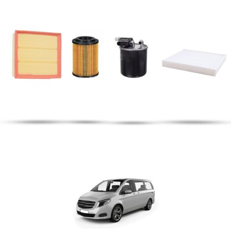 Kit tagliando 4 filtri compatibile con Mercedes Classe V II (447) 200 CDI 100kw Dal 2014