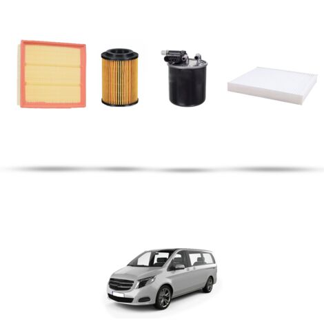 Kit tagliando 4 filtri compatibile con Mercedes Classe V II (447) 220 CDI 120kw Dal 2014