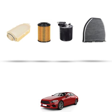 Kit tagliando 4 filtri compatibile con Mercedes CLS (C218) 220CDI 125kw Dal 2014