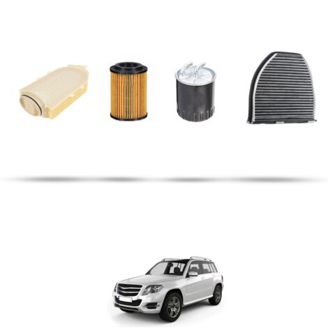 Kit tagliando 4 filtri compatibile con Mercedes GLK (X204) 200 CDI 105kw Dal 2010 al 2015