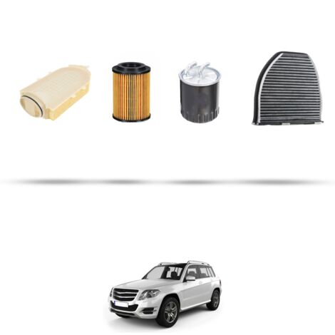 Kit tagliando 4 filtri compatibile con Mercedes GLK (X204) 250 CDI 150kw Dal 2009 al 2015