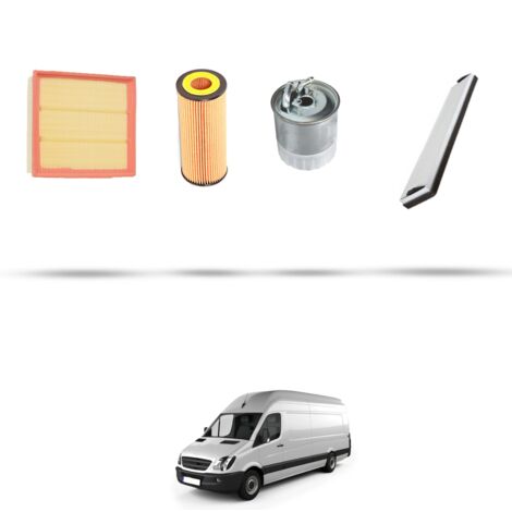 Kit tagliando 4 filtri compatibile con Mercedes Sprinter Classic (909) 311 CDI 80kw Dal 2013