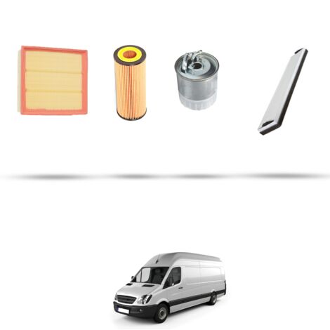 Kit tagliando 4 filtri compatibile con Mercedes Sprinter Classic (909) 411 CDI 80kw Dal 2013