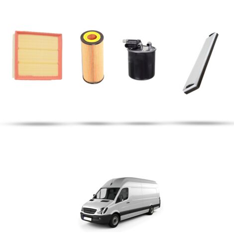 Kit tagliando 4 filtri compatibile con Mercedes Sprinter Classic (909) 413 CDI 100kw Dal 2016