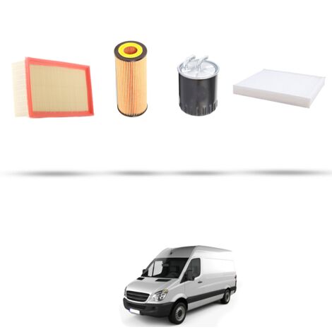 Kit tagliando 4 filtri compatibile con Mercedes Sprinter II (906) 209 CDI 65kw Dal 2006 al 2009