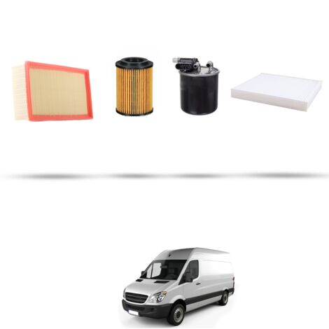 Kit tagliando 4 filtri compatibile con Mercedes Sprinter II (906) 211 CDI 84kw Dal 2016