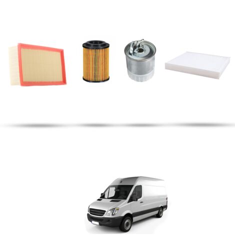 Kit tagliando 4 filtri compatibile con Mercedes Sprinter II (906) 213 CDI 95kw Dal 2006 al 2016