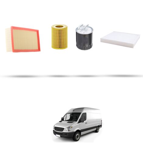 Kit tagliando 4 filtri compatibile con Mercedes Sprinter II (906) 218 CDI 135kw Dal 2006