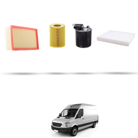 Kit tagliando 4 filtri compatibile con Mercedes Sprinter II (906) 219 CDI 140kw Dal 2009