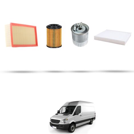 Kit tagliando 4 filtri compatibile con Mercedes Sprinter II (906) 313 CDI 95kw Dal 2006