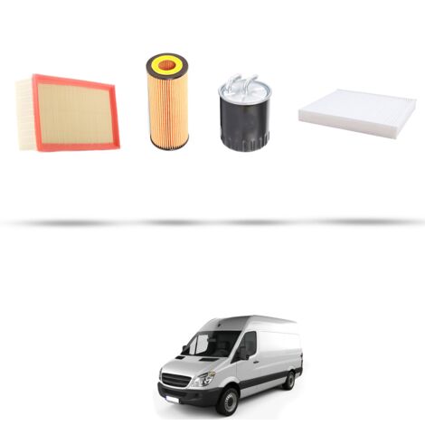 Kit tagliando 4 filtri compatibile con Mercedes Sprinter II (906) 315 CDI 110kw Dal 2006 al 2009