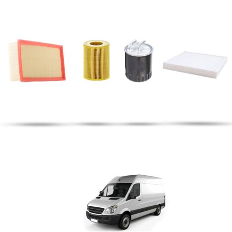 Kit tagliando 4 filtri compatibile con Mercedes Sprinter II (906) 318 CDI 135kw Dal 2006
