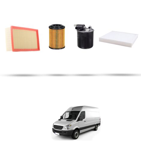 Kit tagliando 4 filtri compatibile con Mercedes Sprinter II (906) 416 CDI 120kw Dal 2009
