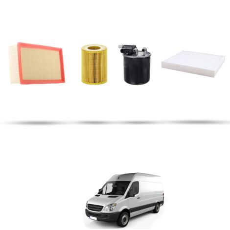 Kit tagliando 4 filtri compatibile con Mercedes Sprinter II (906) 419 CDI 140kw Dal 2009