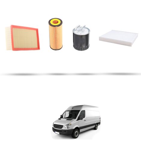 Kit tagliando 4 filtri compatibile con Mercedes Sprinter II (906) 509 CDI 65kw Dal 2006 Al 2009