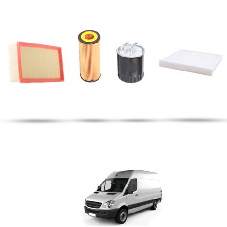 Kit tagliando 4 filtri compatibile con Mercedes Sprinter II (906) 511 CDI 80kw Dal 2006 Al 2009