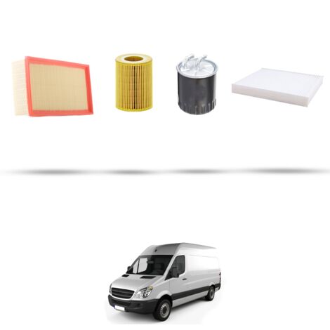 Kit tagliando 4 filtri compatibile con Mercedes Sprinter II (906) 518 CDI 135kw Dal 2006 al 2009