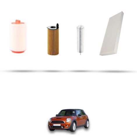 Kit tagliando 4 filtri compatibile con Mini Cooper II 2.0 D (R55,R56,R57,R58,R59,R60,R61) 82kw Dal 2011