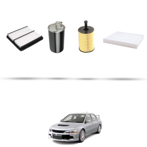 Kit tagliando 4 filtri compatibile con Mitsubishi Lancer VIII 2.0 103kw dal 2007