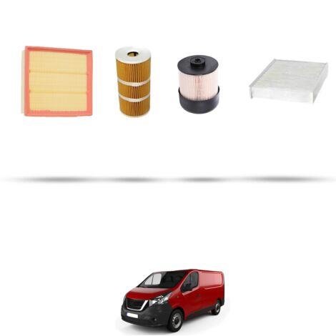 Kit tagliando 4 filtri compatibile con Nissan NV300 (X82) 1.6 DCI 70KW Dal 2016