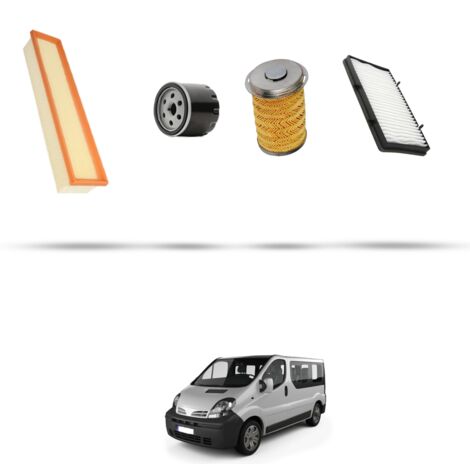 Kit tagliando 4 filtri compatibile con Nissan Primastar 1.9 dci 60kw Dal 2002