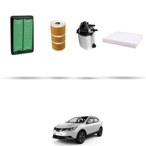 Kit tagliando 4 filtri compatibile con Nissan Qashqai II (J11E) 1.6 dCI 96kw Dal 2014