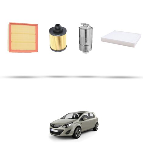 Kit tagliando 4 filtri compatibile con Opel Corsa D 1.3 CDTI 66kw Dal 2006