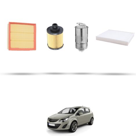 Kit tagliando 4 filtri compatibile con Opel Corsa D 1.3 CDTI 70kw Dal 2010