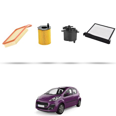 Kit tagliando 4 filtri compatibile con Peugeot 107 1.4 Hdi 40kw Dal 2005