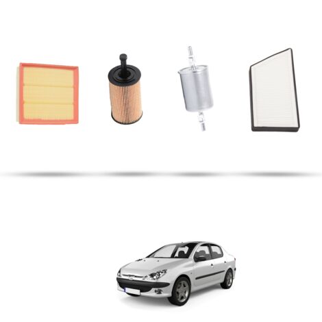 Kit tagliando 4 filtri compatibile con Peugeot 206 1.1 44kw dal 2000