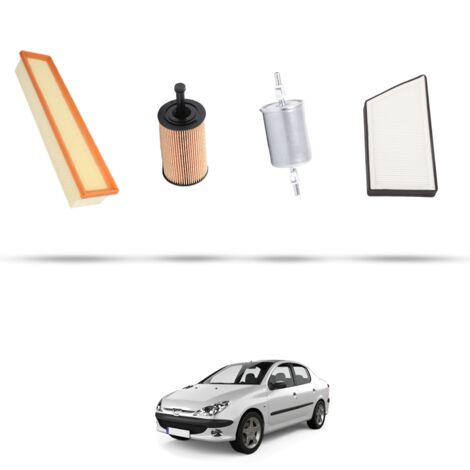 Kit tagliando 4 filtri compatibile con Peugeot 206 1.6 16V 81kw dal 2000