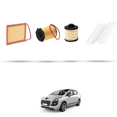 Kit tagliando 4 filtri compatibile con Peugeot 3008 1.6 BlueHDI 88kw dal 2014