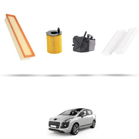 Kit tagliando 4 filtri compatibile con Peugeot 3008 1.6 HDI 80kw dal 2009