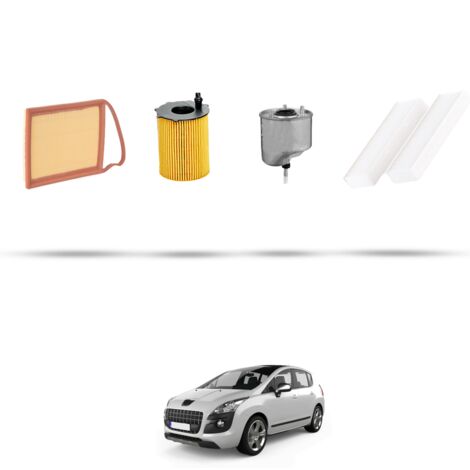 Kit tagliando 4 filtri compatibile con Peugeot 3008 1.6 HDI Fap 82kw dal 2010