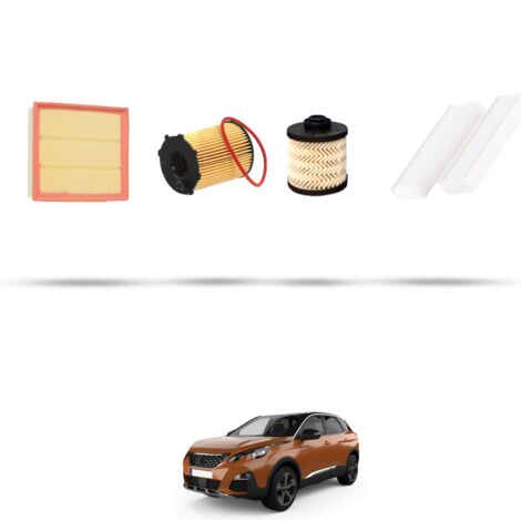 Kit tagliando 4 filtri compatibile con Peugeot 3008 II 1.6 BlueHDI 74kw Dal 2016