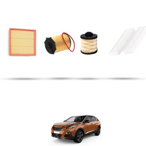 Kit tagliando 4 filtri compatibile con Peugeot 3008 II 1.6 BlueHDI 85kw Dal 2016