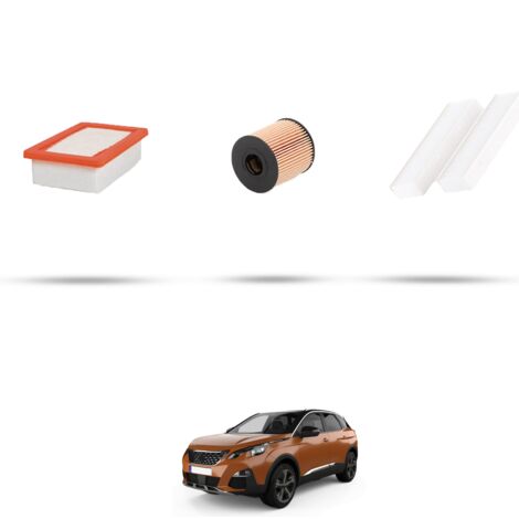 Kit tagliando 4 filtri compatibile con Peugeot 3008 II 1.6 PureTech 133kw Dal 2018