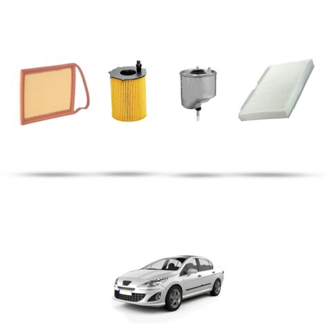 Kit tagliando 4 filtri compatibile con Peugeot 408 1.6 HDI 82kw dal 2012