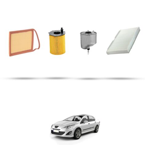 Kit tagliando 4 filtri compatibile con Peugeot 408 1.6 HDI 84kw dal 2016